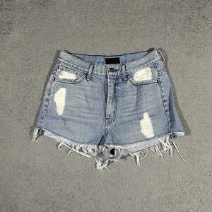 KORAL Women's High Rise Light Wash Cut-Off Denim Shorts Size 27 #3405